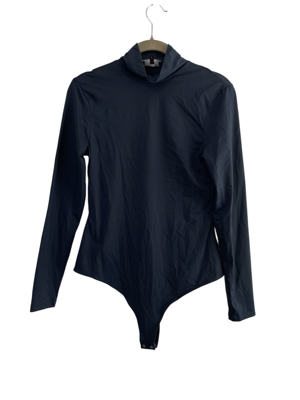 Theory Navy Long sleeve Mock Neck Body Suit